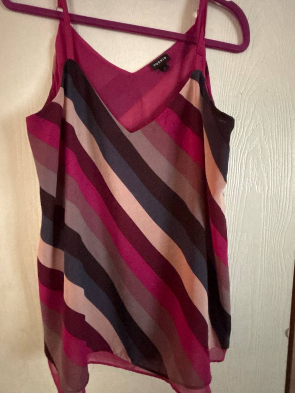 torrid Magenta & Navy Diagonal Stripe Strapless Slip Dress
